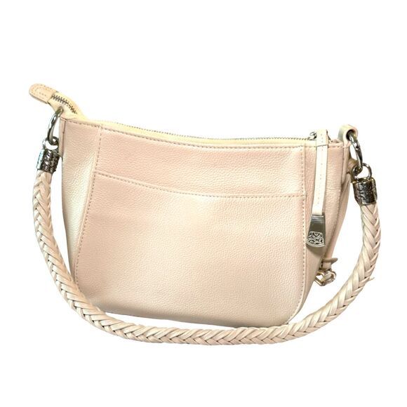 Brighton Handbags - BRIGHTON Ivory Leather Blake Small Organizer Hobo Shoulder Bag